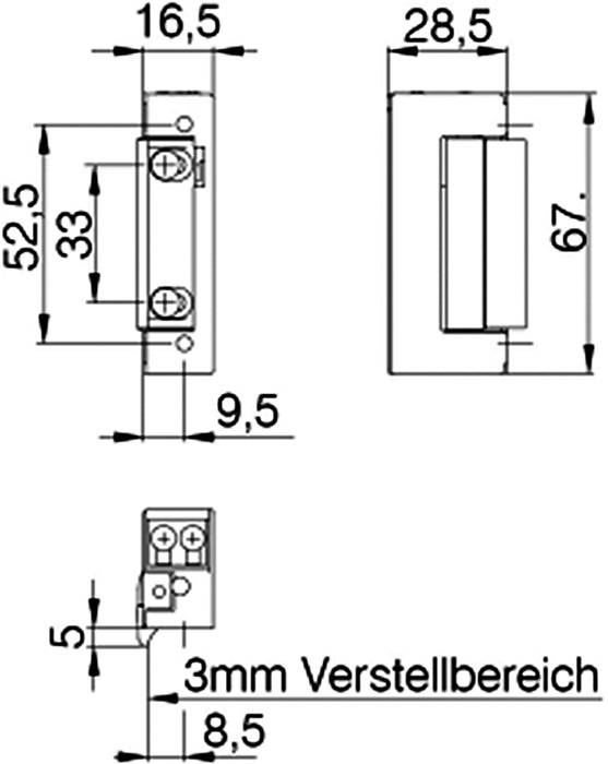 Elektrotüröffner 20141 6-12 V AC/DC DIN L/R DENI