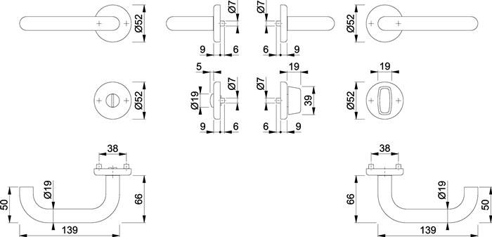 Rosettengrt.Baden E1388Z/17KV/17KVS VA F69 rd.SK/OL DIN L/R D/D HOPPE