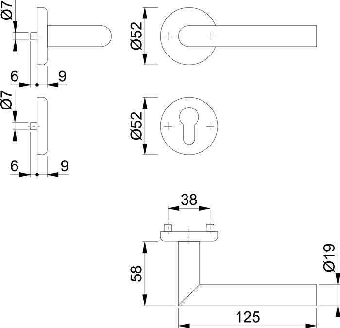 Rosettengrt.Utrecht E1444Z/17KV/17KVS VA F69 rd.PZ DIN L/R D/D HOPPE