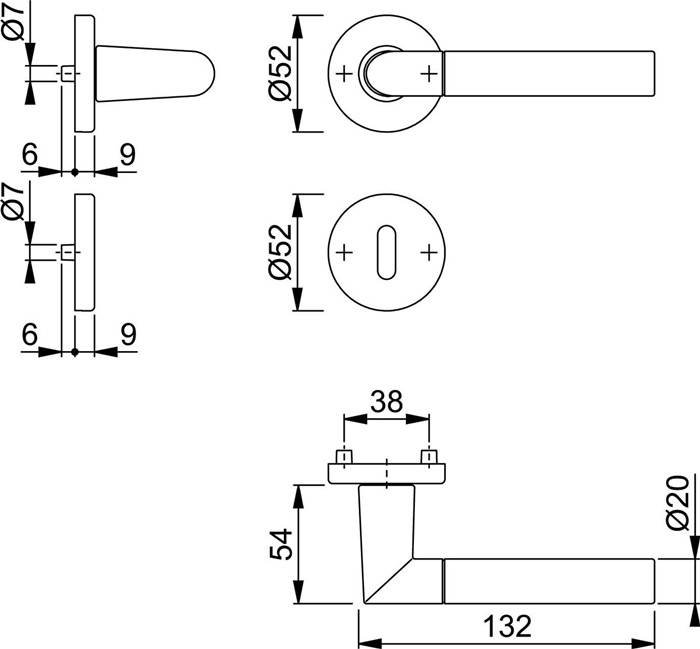 Rosettengrt.Lecce 1405/42KV/42KVS Alu.F49/F9-2 rd.OB DIN L/R D/D HOPPE