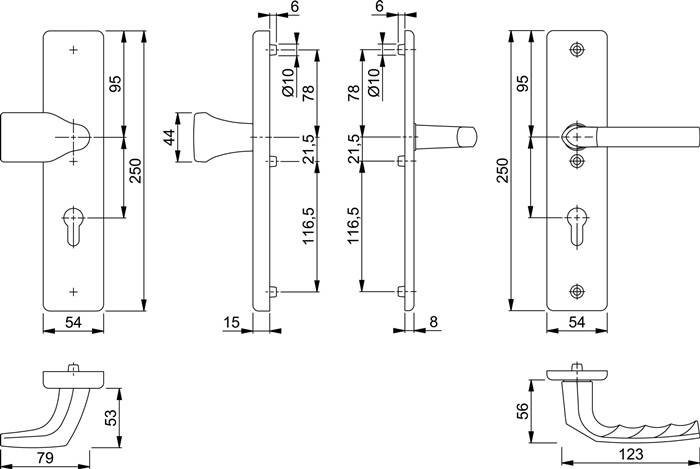 Schutzgarnitur Birm.78G/2222A/2440/1117 Alu.F1 92mm 67-72mm HOPPE