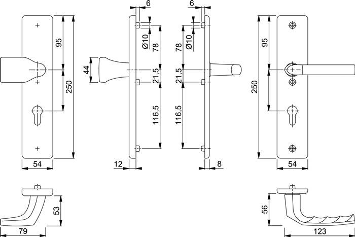 Schutzgarnitur Birm.78G/2221A/2440/1117 Alu.F1 92mm 67-72mm HOPPE