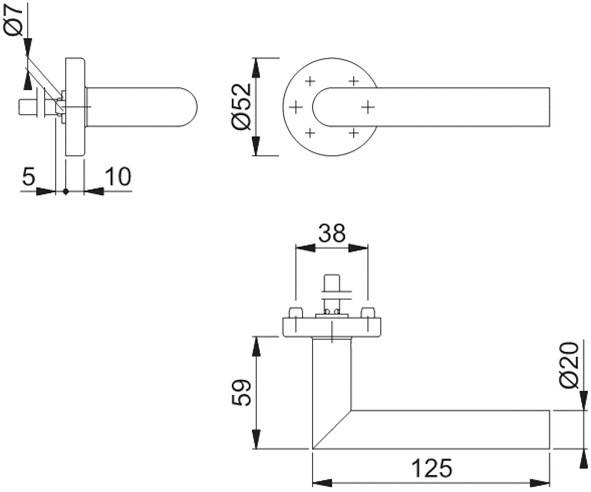 Rosettenhalbgarnitur Ams.E1400Z/42H VA F69 4-KT.8mm HOPPE
