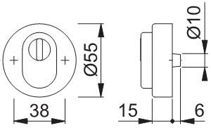 Schutzrosette E42ZNSB-ZA VA F69 rd.m.ZA S.15mm HOPPE