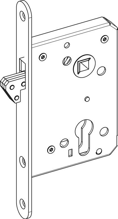 Schiebetür-Einsteckschl.0375 PZ 20/55/60/8mm silber ktg.Stulpl.205mm BKS