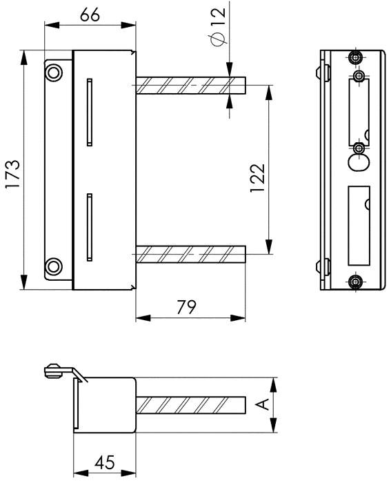 Schließkasten 147-40 f.E-Öffner verz.z.Anschr.AMF