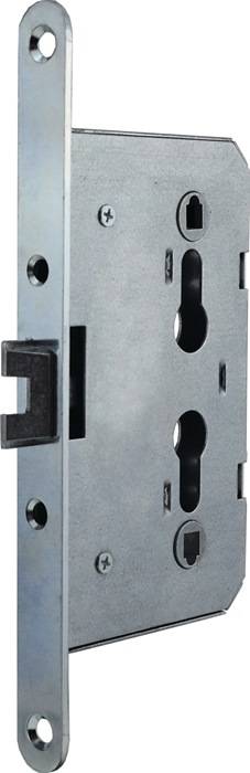 Spezialeinsteckschloss f.Metalltüren PZW 20/65/72/8mm DIN L/R verz.rd BEVER