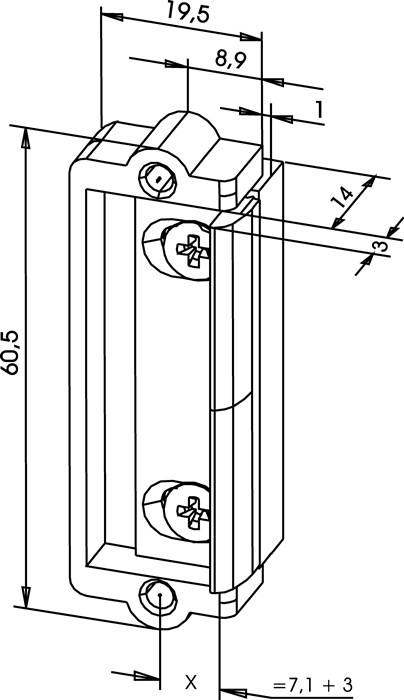 Türöffner-Austauschstück 1410 Fafix universal Dauerent. nein DIN L/R ASSA ABLOY