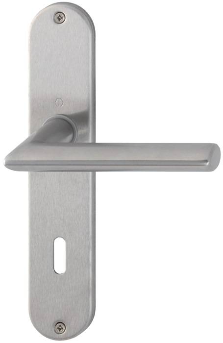 Langschildgarnitur Stock.E1140Z/302 VA F69 OB 72mm DIN L/R HOPPE