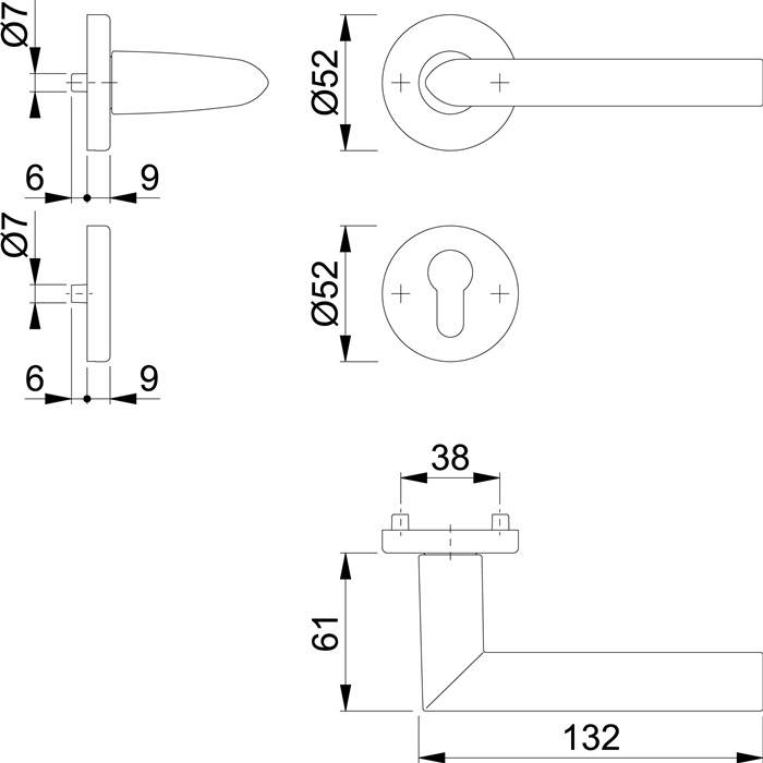 Rosettengrt.Stock.1140/42KV/42KVS Alu.F1 rd.PZ DIN L/R D/D HOPPE