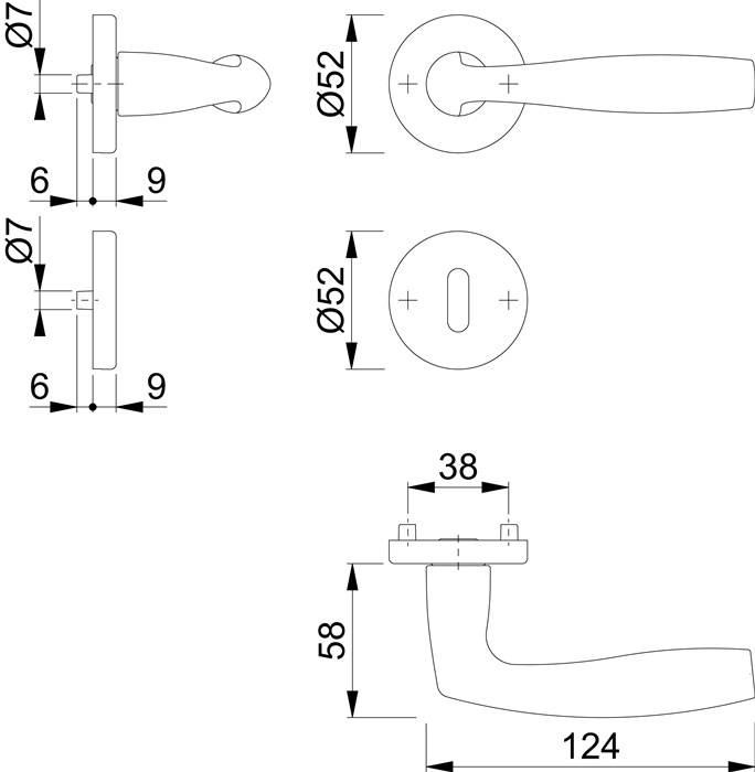 Rosettengrt.Vit.1515/42KV/42KVS Alu.F1 rd.OB DIN L/R D/D HOPPE