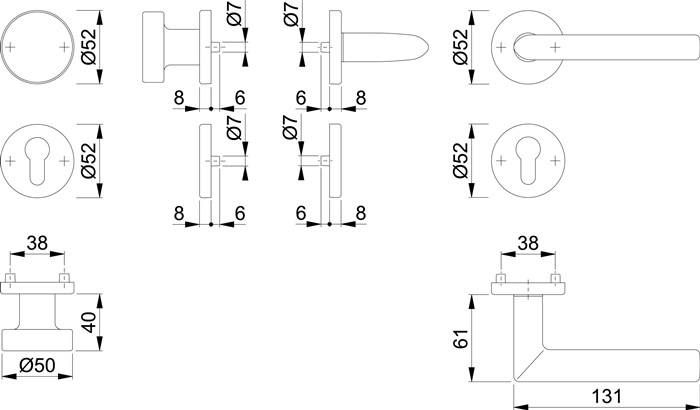 Rosettengrt.Stock.E58/42KV/42KVS/1140Z VA F69 rd.PZ DIN L/R fl.D/K HOPPE