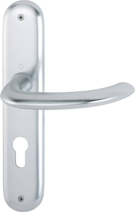 Langschildgarnitur Mar.1138/273P Alu.F1 PZ 72mm DIN L/R HOPPE