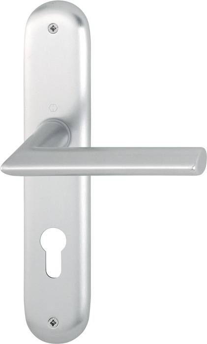 Langschildgarnitur Stock.1140/273P Alu.F1 PZ 72mm DIN L/R HOPPE