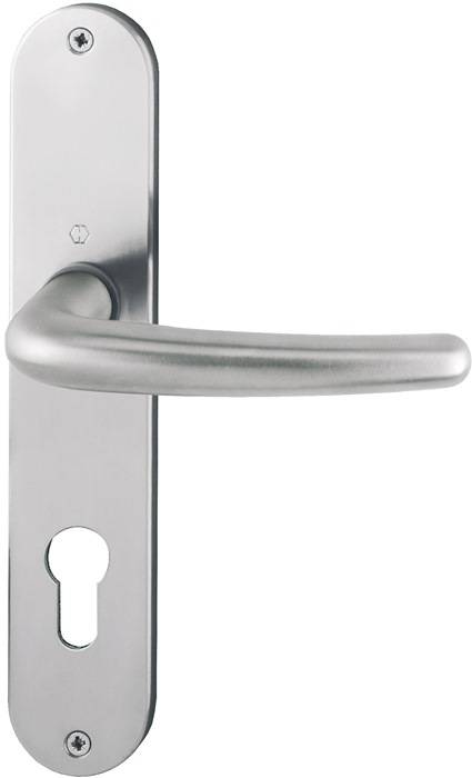 Langschildgarnitur Den.E1310Z/302 VA F69 PZ 72mm DIN L/R HOPPE