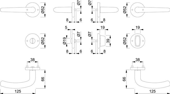 Rosettengrt.Den.E1310Z/42KV/42KVS VA F69 rd.SK/OL DIN L/R D/D HOPPE