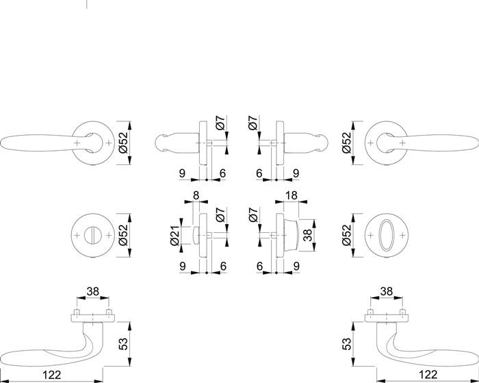 Rosettengrt.Verona M151/42KV/42KVS MS F71 rd.SK/OL DIN L/R D/D HOPPE