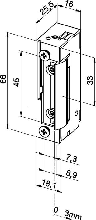 Elektrotüröffner 118 FS 10-24 V AC/DC Dauerent.nein DIN L/R ASSA ABLOY