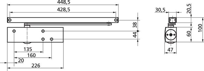 Türschließer TS 3000 V Normalmont.Bands.EN 1-4 silber EN 1-4 GEZE