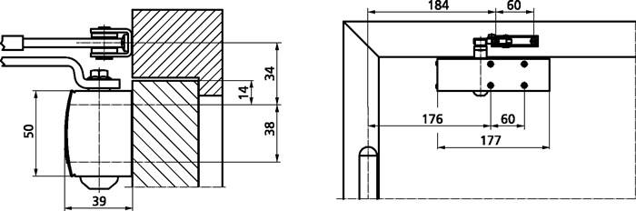 Türschließer TS 3000 V Normalmont.Bands.EN 1-4 silber EN 1-4 GEZE
