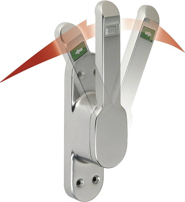 Türtreibr.VARIO DIN L/R silber elox.LM 30mm Rundstange 10mm DENI