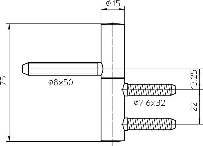 Einbohrband BAKA B 1-15 2-tlg.topzink 40kg DIN L/R HLT SIMONSWERK