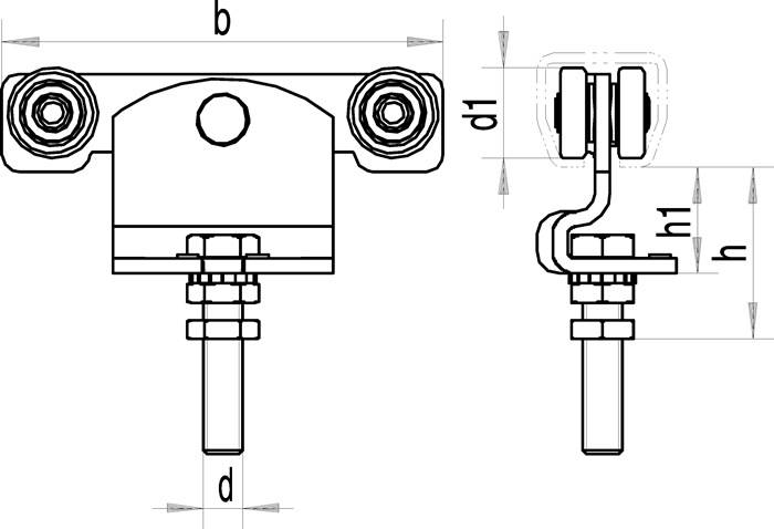 Rollapparat -91 591 f.Pro 500 STA verzinkt,gelb 300kg HELM