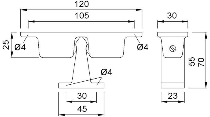 Türfeststeller 1055.02 Aluminium/Stahl silberf.lack.Wm.KWS
