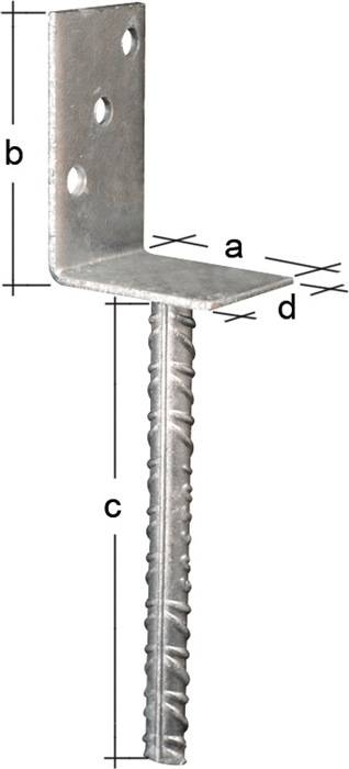 L-Pfostenträger ETA-10/0210 80x100x200x60mm TZN GAH