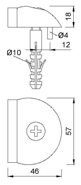 Türpuffer 2001.31 H.18mm Alu.silberf.elox.Dübelmontage KWS