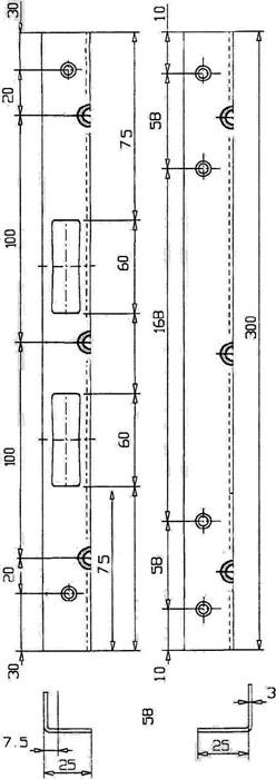 Sicherheitswinkelschließblech L.300mm B.25mm S.3mm STA verz.006/920 SCHNEGEL