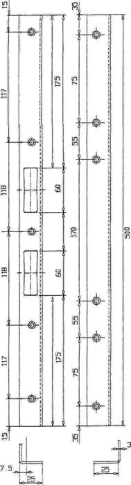 Sicherheitswinkelschließblech L.500mm B.25mm S.3mm STA verz.006/950 SCHNEGEL