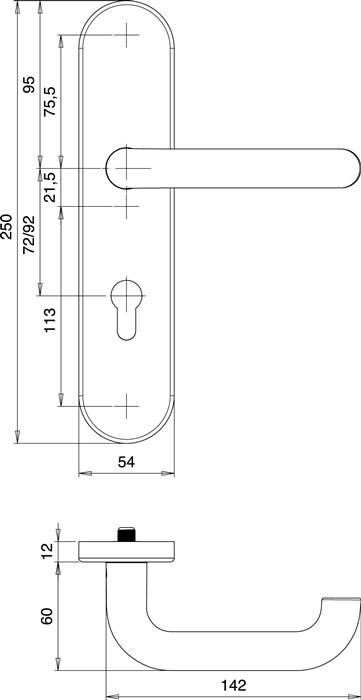 Schutzgarnitur Logo 8753/7203 Alu.F1 72mm 35-45mm EDI