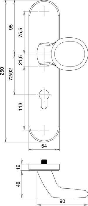 Schutzgarnitur Logo 8753/0272 VA EST 72mm 35-45mm EDI
