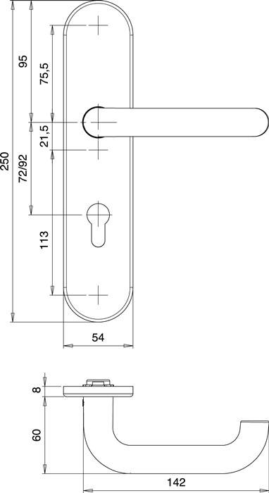 Schutzgarnitur Logo 8755/7203 VA EST 72mm 35-45mm EDI