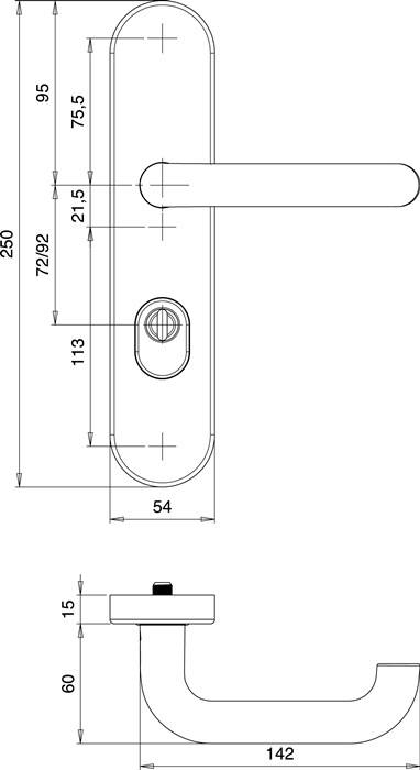 Schutzgarnitur Logo 8755/7203 VA EST 72mm 35-45mm EDI