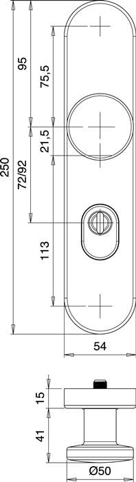 Schutzgarnitur Logo 8755/0772 VA EST 72mm 35-45mm EDI