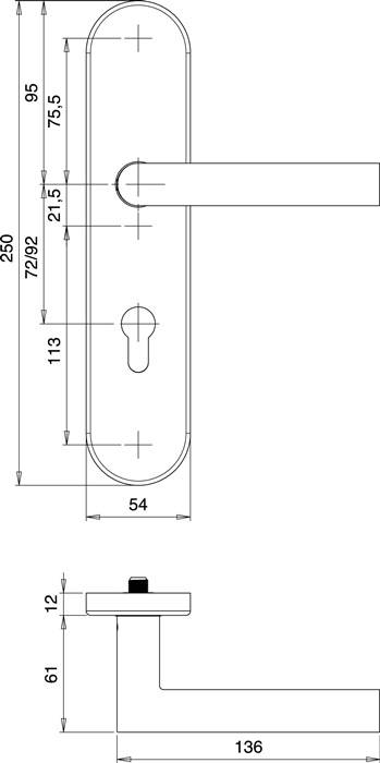 Schutzgarnitur Logo 8743/7203 Alu.F1 72mm 35-45mm EDI