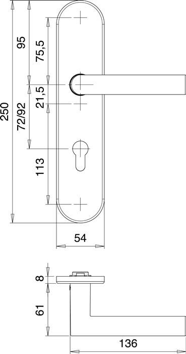 Schutzgarnitur Logo 8743/7203 Alu.F1 72mm 35-45mm EDI