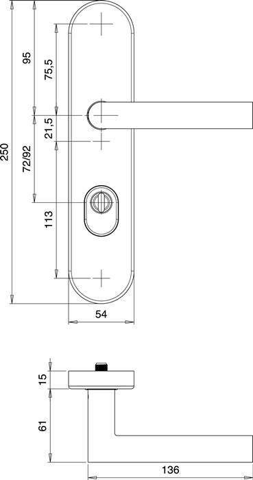 Schutzgarnitur Logo 8745/7203 Alu.F1 72mm 35-45mm EDI