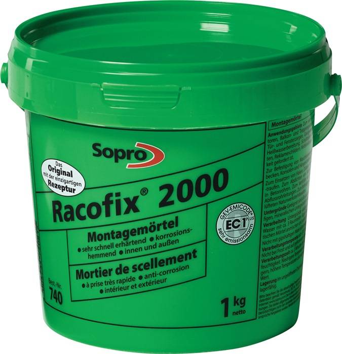 Montagemörtel Racofix® 2000 1:3 Raumteile (Wasser/Mörtel) 1kg Eimer SOPRO 16 Stück