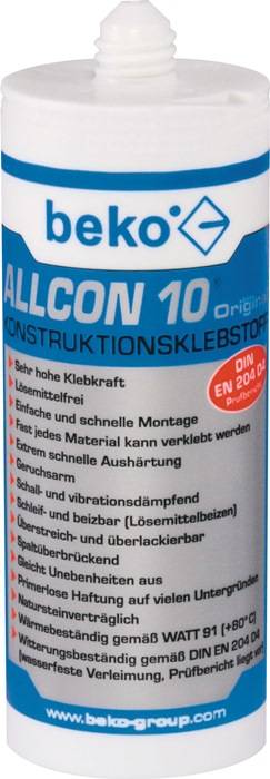 Konstruktionskleber Allcon 10 ® beige EN 204:D4 150 ml BEKO 20 Stück