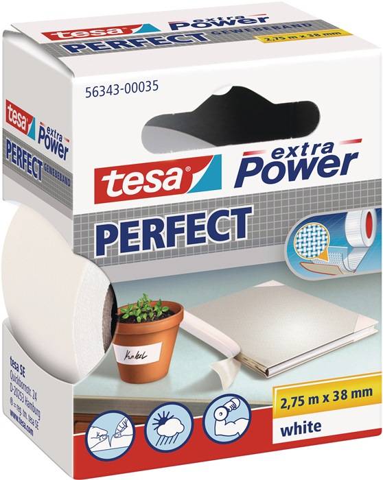 Gewebeband ext.Power® 56343 weiß L.2,75m B.38mm Rl.TESA 6 Stück