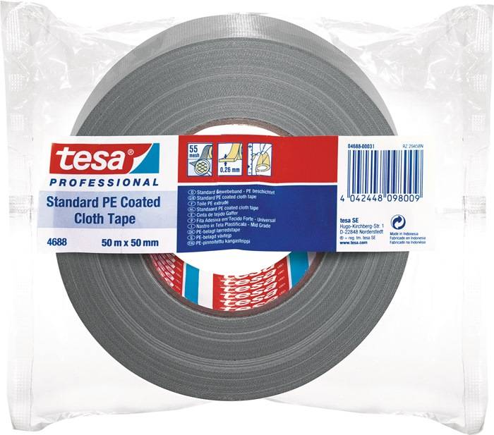 Gewebeband tesaband® Stand.4688 silber-matt L.50m B.50mm Rl.TESA