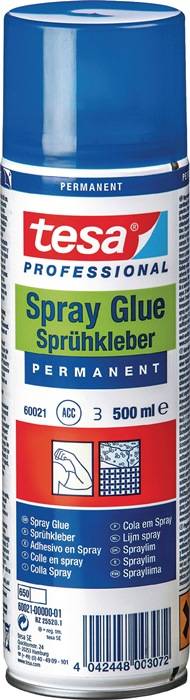 Sprühkleber permanent 60021 transp.500 ml Spraydose TESA 12 Dosen