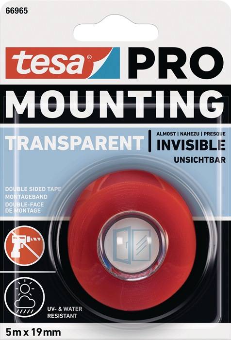 Montageband Mounting PRO Transparent 66965 transp.L.5m B.19mm TESA 12 Stück