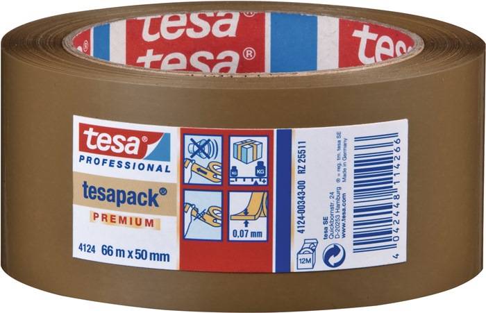 Verpackungsklebeband PVC tesapack® 4124 chamois L.66m B.50mm Rl.TESA 6 Stück