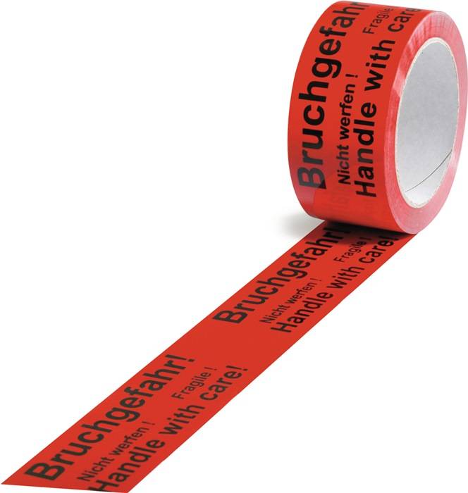 Warnklebeband PP Bruchgefahr L.66 m,B.50mm rot Rl.TRANSPAK 36 Stück