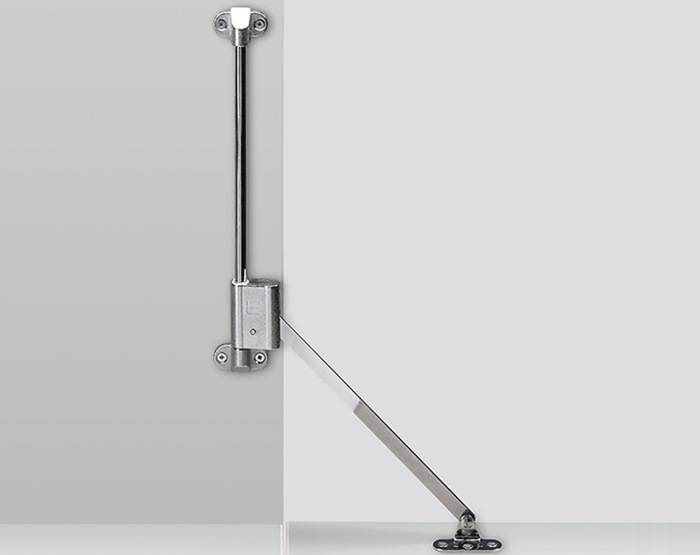 Klappenhalter Klassik D mit Lager L 258 D / 350, links, vernickelt