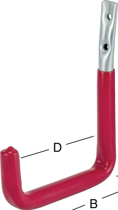 Wandhaken U-Form rotgummi A.150mm STA verz.VORMANN